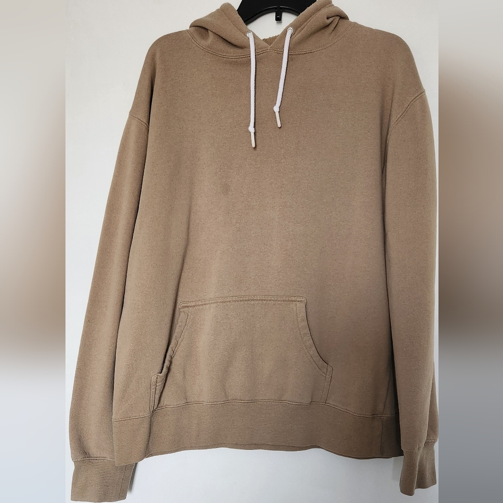 Unbranded Men's Tan Pullover Hoodie with Kangaroo Pocket